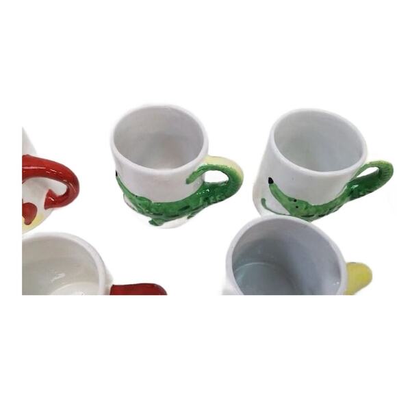 Vintage Pottery Zoo Animal Mugs, Set of 7, Monkey Mugs, Elephant Mug - Picture 6 of 10